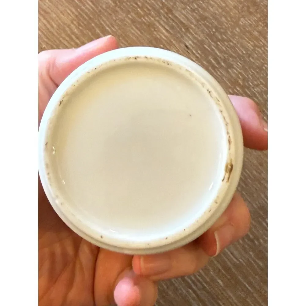W. Rice Floral Porcelain Trinket Box with Lid Vintage Gold Rim Coquette